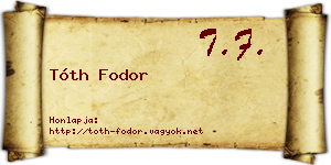 Tóth Fodor névjegykártya