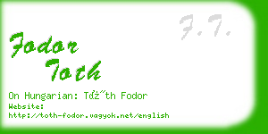 fodor toth business card